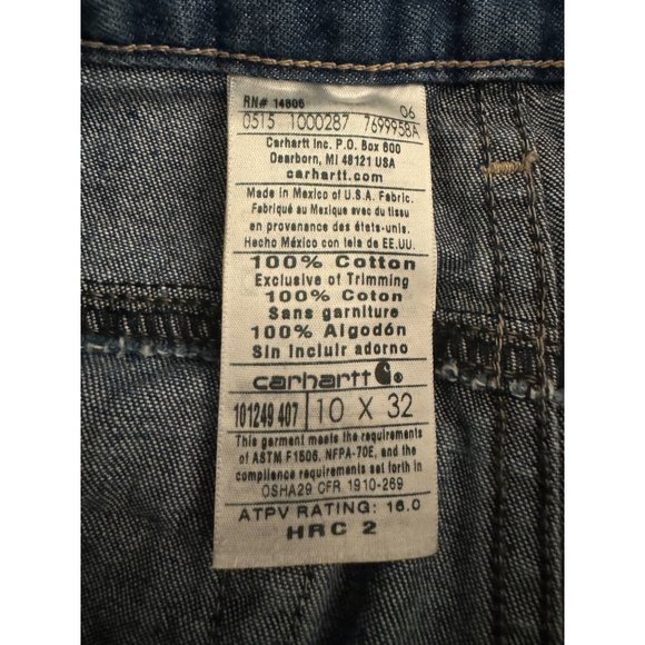 Carhartt Jeans Womens 10x32 (Actual 29") Flame-Resistant FR Denim Workwear - Picture 6 of 12